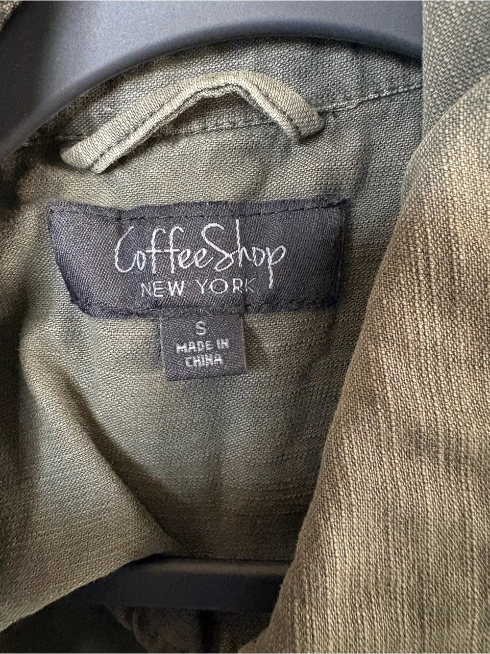 CoffeeShop Military-Style Olive Green Utility Jacket